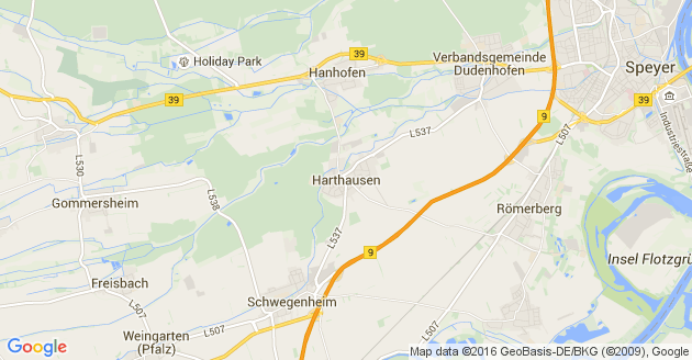 Karte Harthausen in der Pfalz