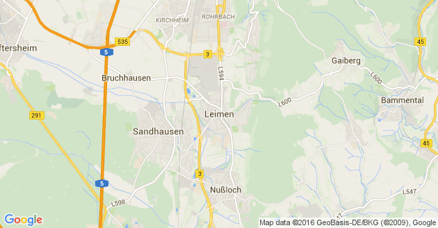 Karte Leimen in Baden