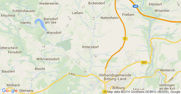 Karte Rittersdorf in der Eifel