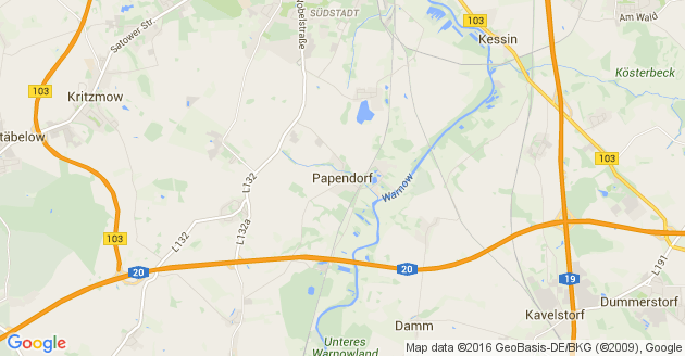 Karte Papendorf bei Rostock