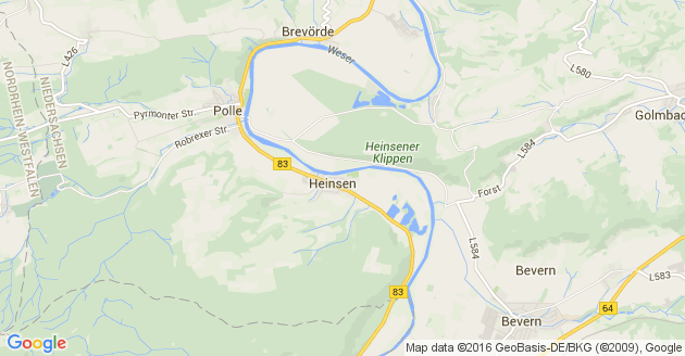 Karte Heinsen an der Oberweser