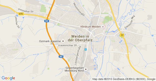 Karte Weiden in der Oberpfalz