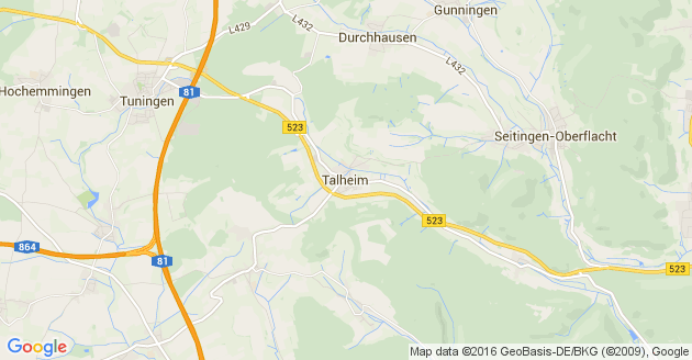 Karte Talheim Kreis Tuttlingen