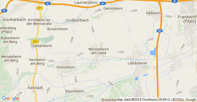 Karte Weisenheim am Sand