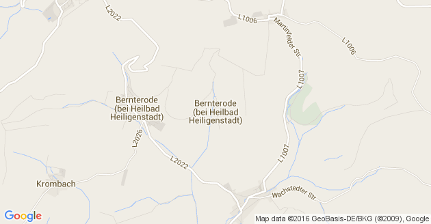 Karte Bernterode bei Heilbad Heiligenstadt