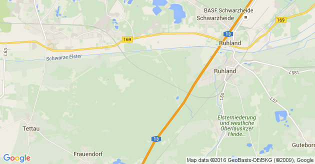 Karte Tettau bei Ruhland