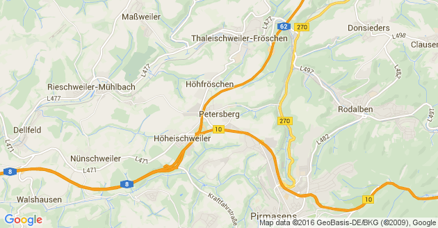 Karte Petersberg in der Pfalz