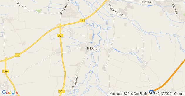 Karte Biburg in Niederbayern