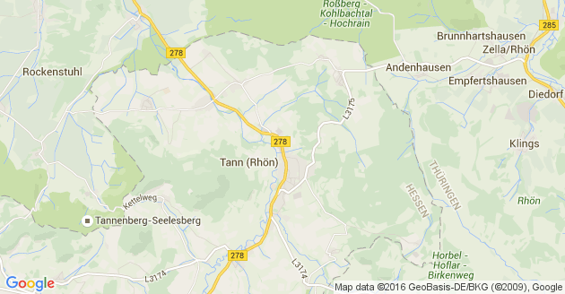 Karte Tann in der Rhön