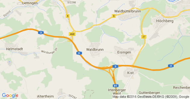 Karte Waldbrunn Kreis Würzburg