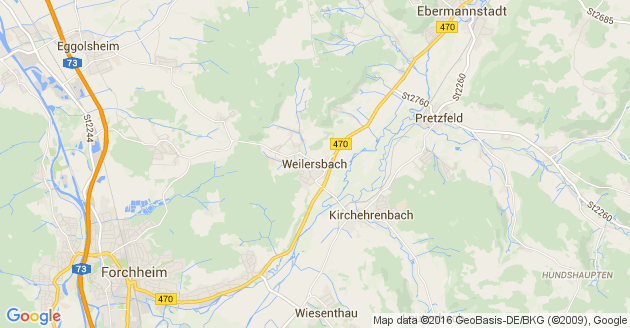 Karte Weilersbach in Oberfranken