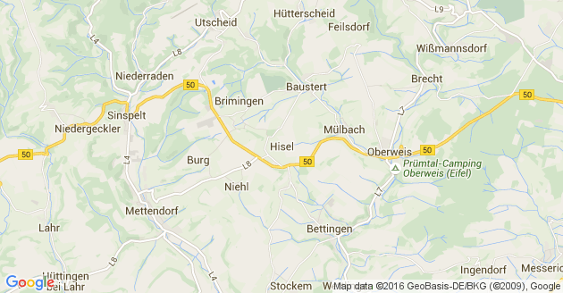 Karte Hisel in der Eifel