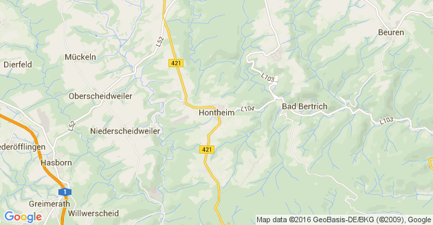 Karte Hontheim bei Wittlich