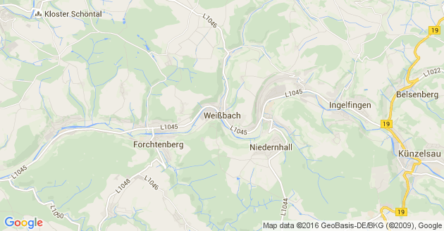 Karte Weißbach in Württemberg