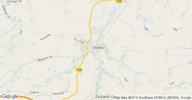 Karte Ostrau in Sachsen