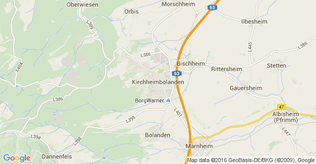 Karte Ottersheim bei Kirchheimbolanden