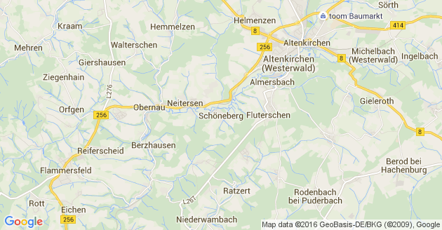 Karte Schöneberg im Westerwald