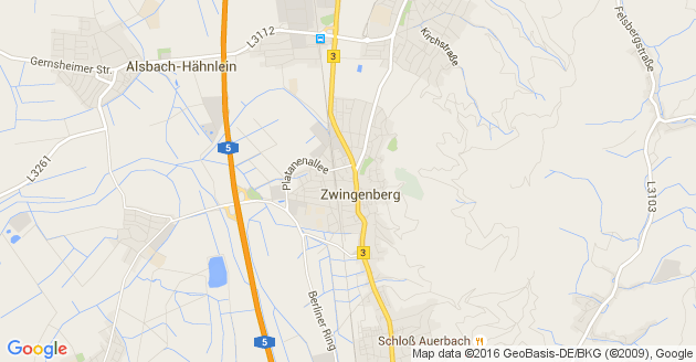 Karte Zwingenberg an der Bergstraße