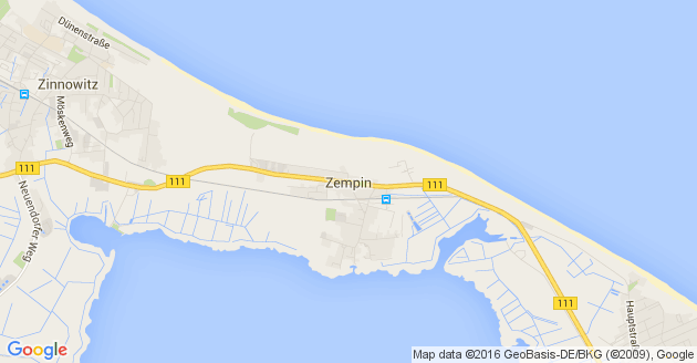Karte Zempin Seebad