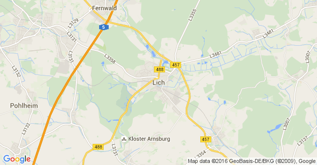 Karte Lich in Hessen