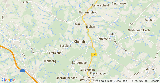 Karte Oberlahr im Westerwald