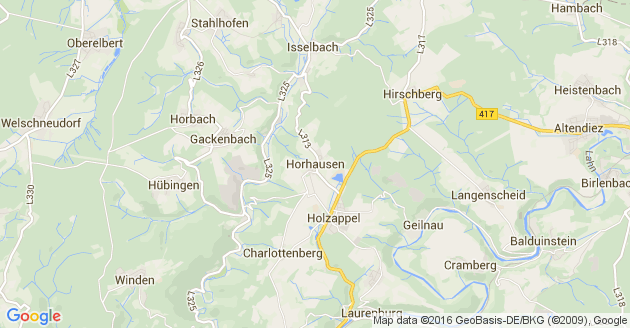 Karte Horhausen im Rhein Lahn Kreis