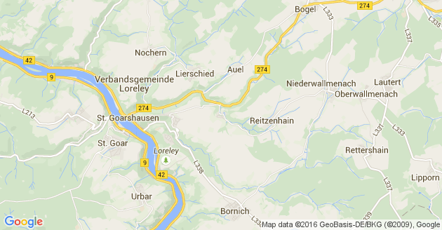 Karte Reichenberg im Rhein Lahn Kreis