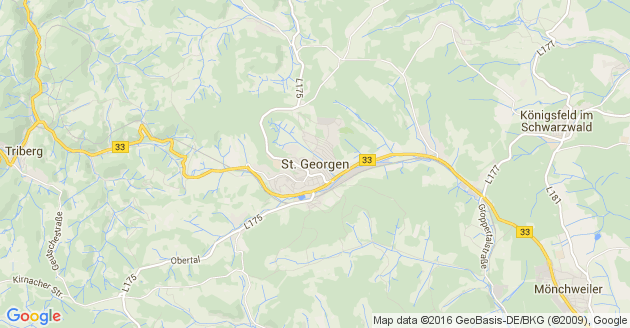 Karte Sankt Georgen im Schwarzwald