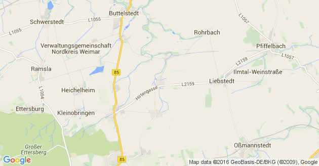 Karte Sachsenhausen bei Weimar in Thüringen