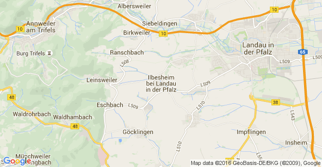 Karte Ilbesheim bei Landau in der Pfalz