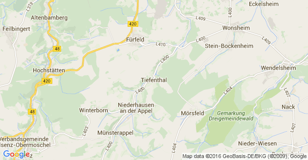 Karte Tiefenthal in der Pfalz