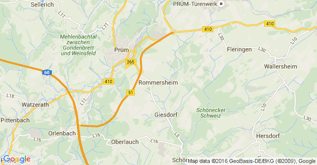 Karte Rommersheim bei Prüm