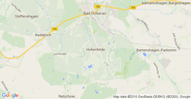Karte Hohenfelde bei Bad Doberan