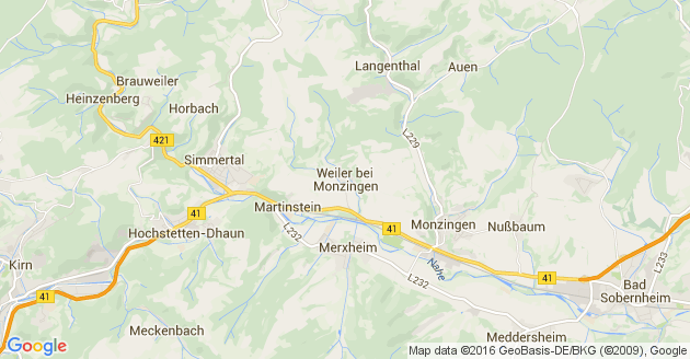 Karte Weiler bei Monzingen