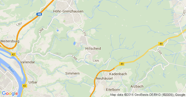 Karte Hillscheid im Westerwald