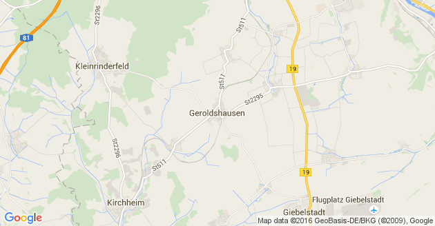 Karte Geroldshausen in Unterfranken