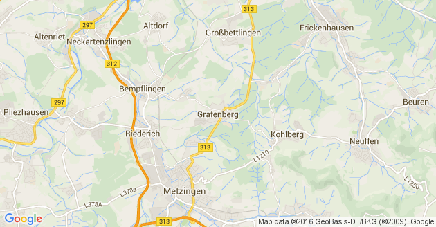 Karte Grafenberg in Württemberg