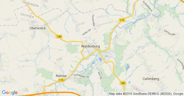 Karte Waldenburg in Sachsen