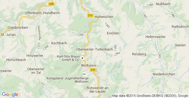 Karte Oberweiler Tiefenbach