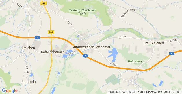 Karte Günthersleben Wechmar