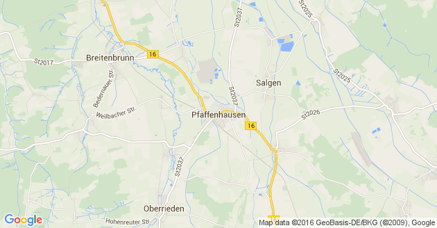 Karte Pfaffenhausen in Schwaben