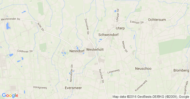 Karte Westerholt in Ostfriesland