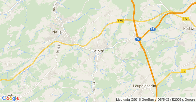 Karte Selbitz in Oberfranken