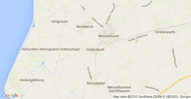 Karte Süderdeich in Dithmarschen