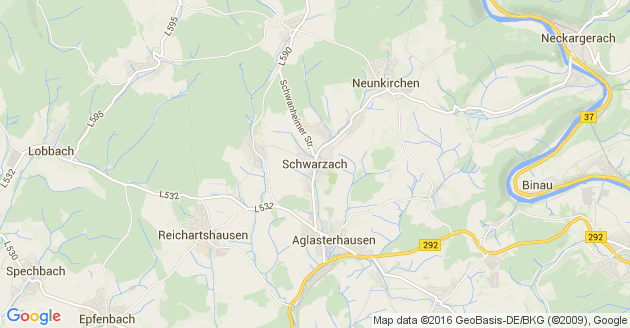 Karte Schwarzach im Odenwald