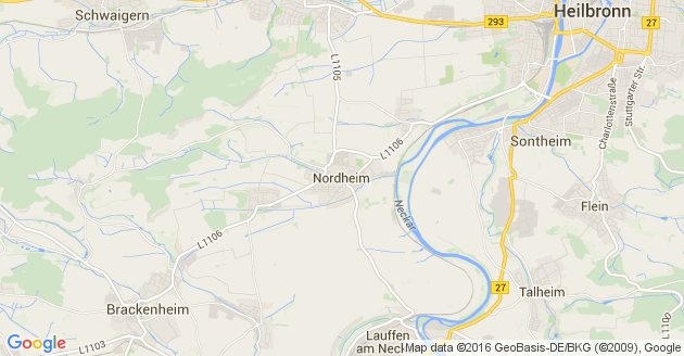 Karte Nordheim in Württemberg