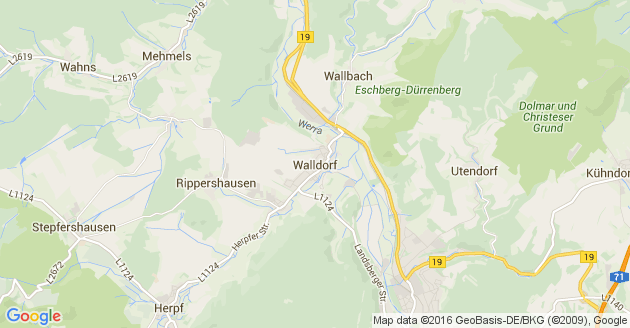 Karte Walldorf bei Meiningen