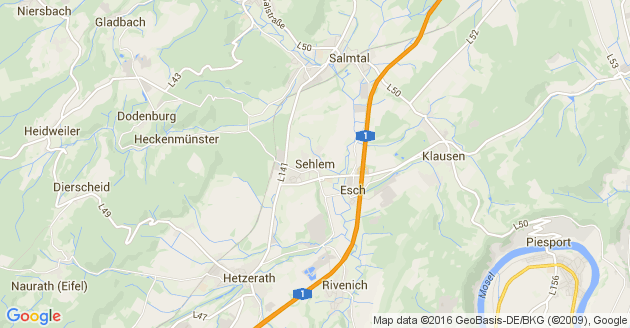 Karte Sehlem bei Wittlich