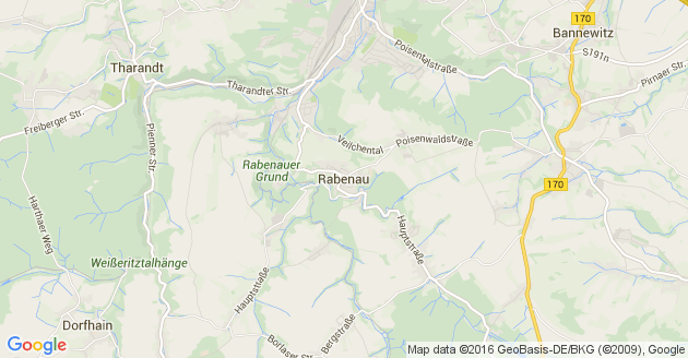 Karte Rabenau in Sachsen