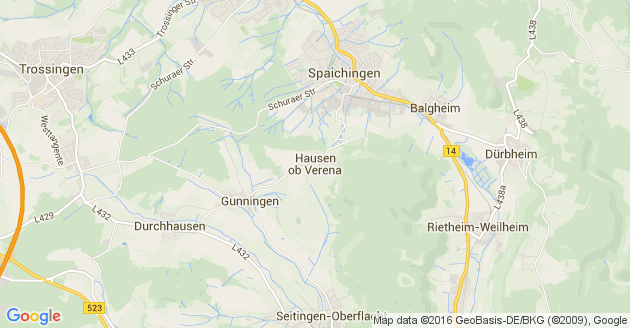 Karte Hausen ob Verena